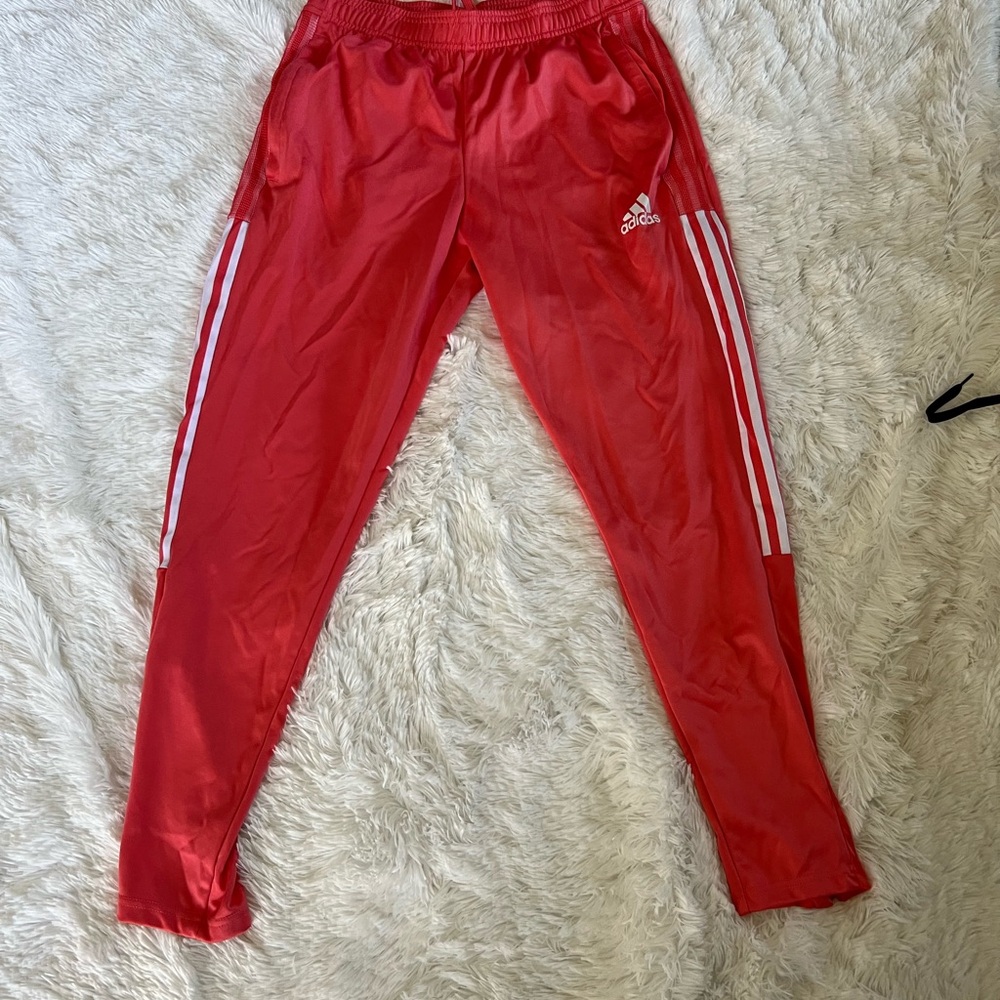 Men’s Adidas Tiro 19 Salmon Red Slim Fit Training Pants Size Medium